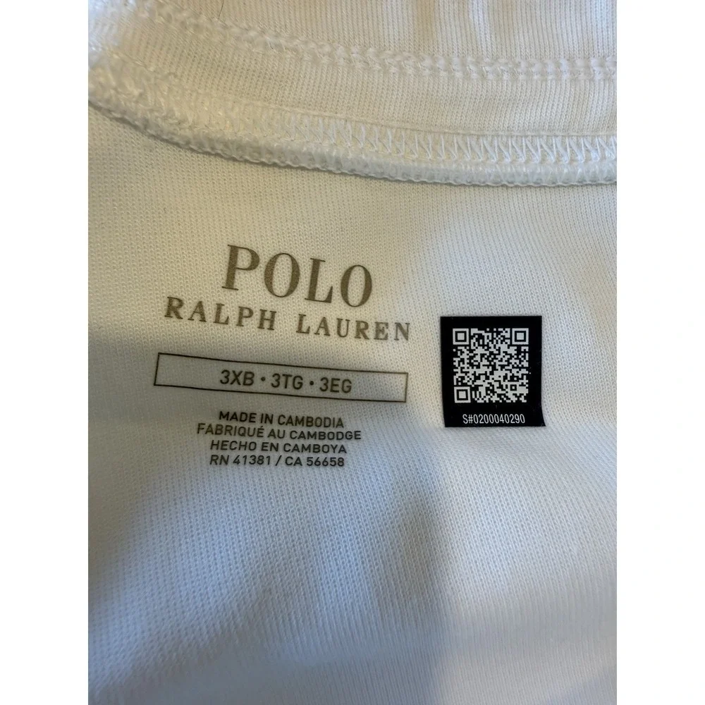 Polo Ralph Lauren Shorts Mens 3XB White Knit Cotton Blend Pony Logo 711881520013